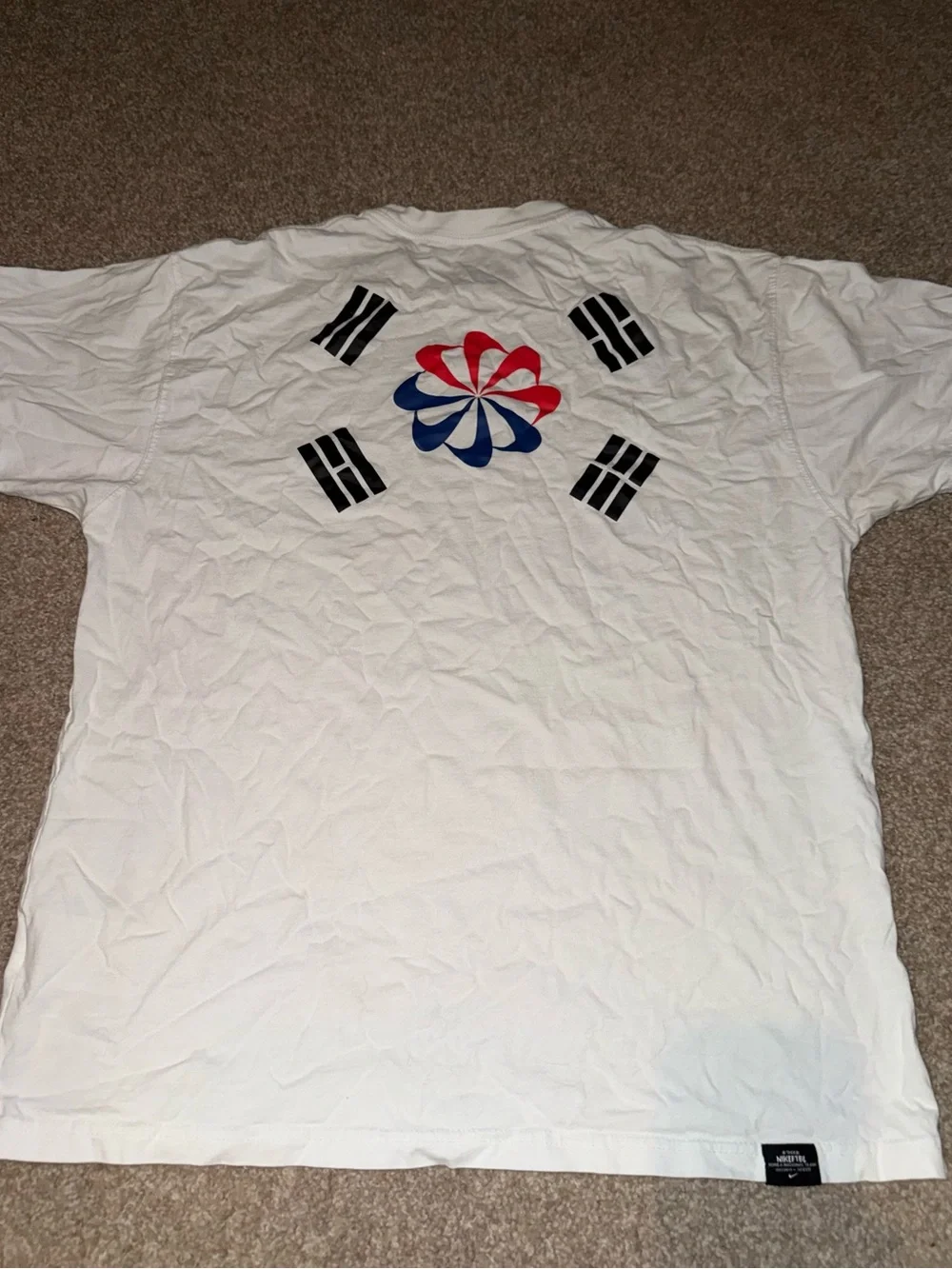 Nike White Short-Sleeve Tee with Small Chest Logo